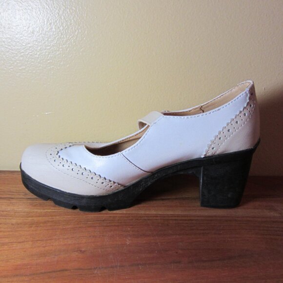white & cream fashion creeper maty jane shoes size 39 or US 8.5 (CL346) - Picture 12 of 13
